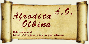 Afrodita Olbina vizit kartica